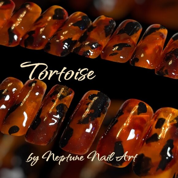 Gel Press on Nails - Tortoise - Picture 1 of 1